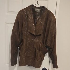 Vintage 80s Originaux Par Pablo Leather Jacket  Shoulder pads Sz 8